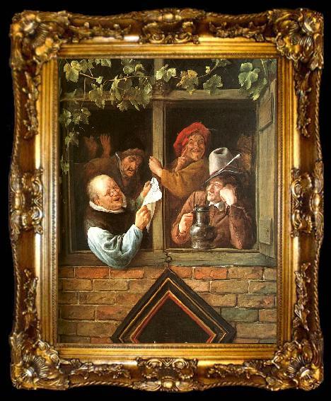 framed  Jan Steen Rhetoricians at a Window, ta009-2